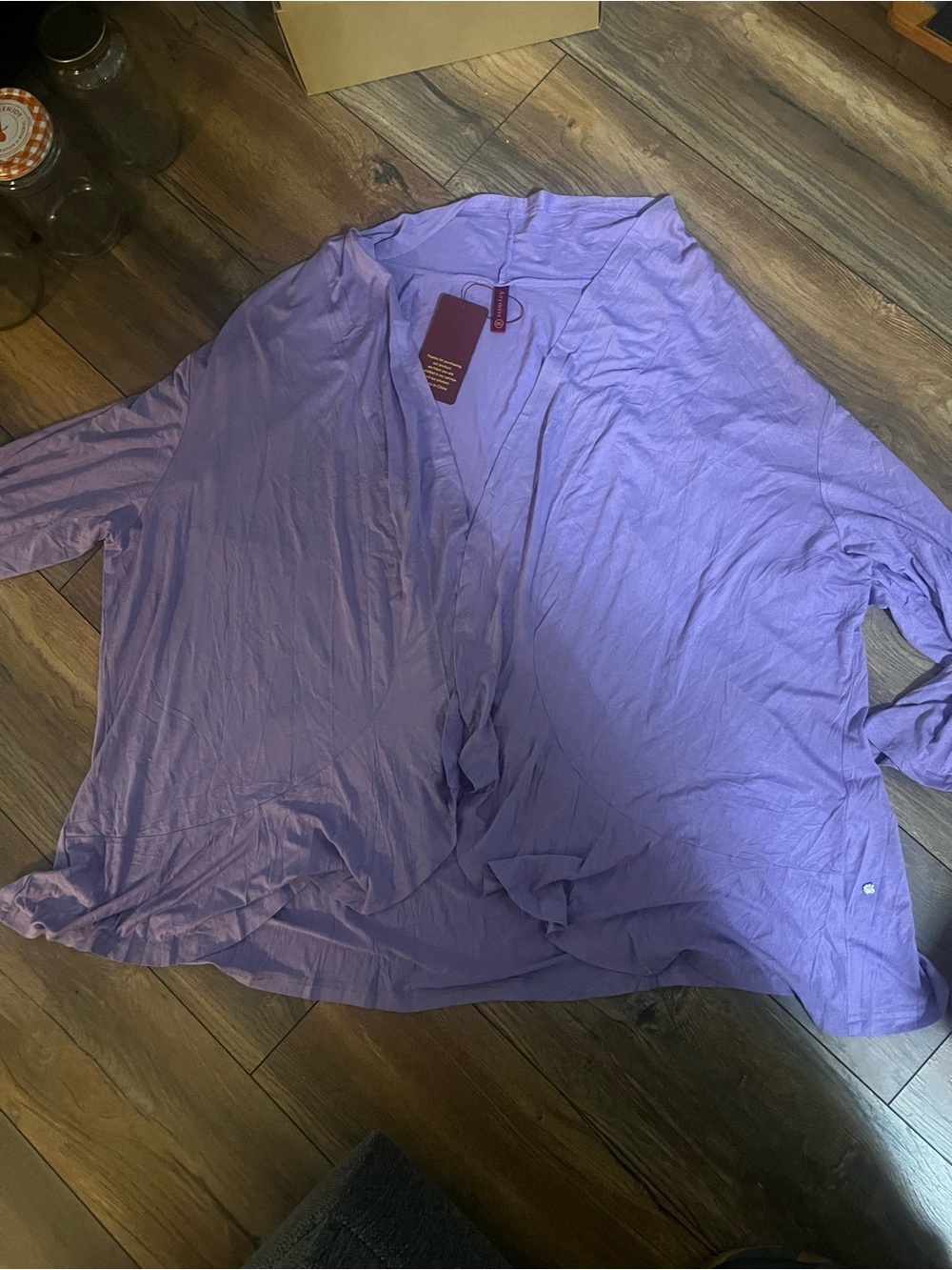 Anymiss Lightweight Lavender Open-Front Women’s Top - Brand: